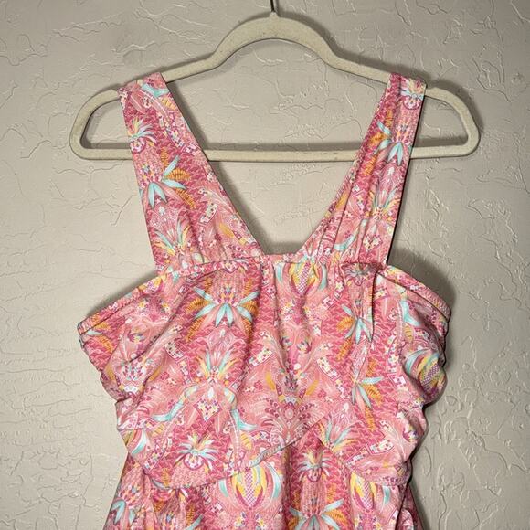 Talbots cabana life tummy control full coverage pinktropical pinapple one piece - Picture 2 of 9